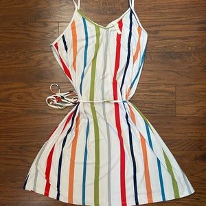 Colorful striped casual dress (size: M)